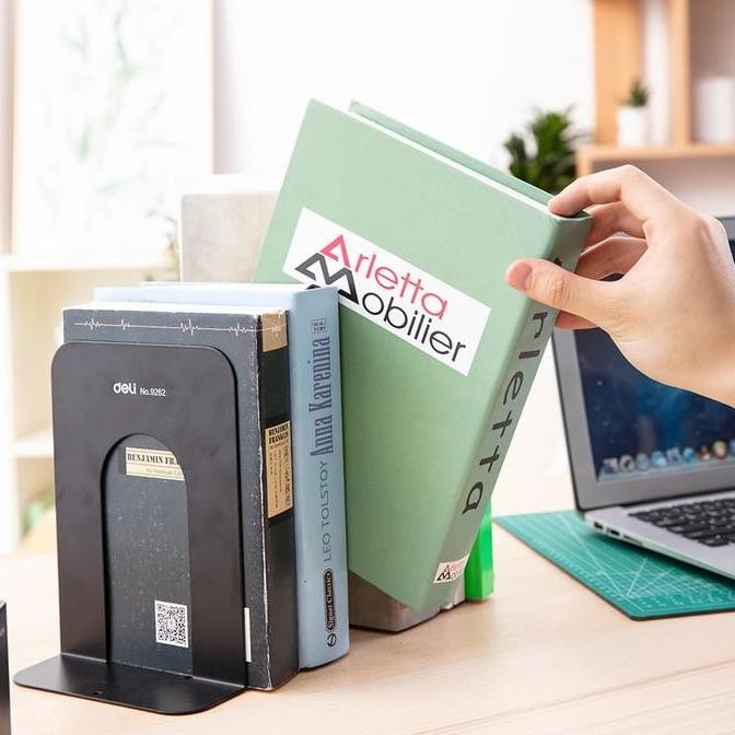 

Termurah Deli E9262 Book End/Penahan Buku-Metal Book End 190mm