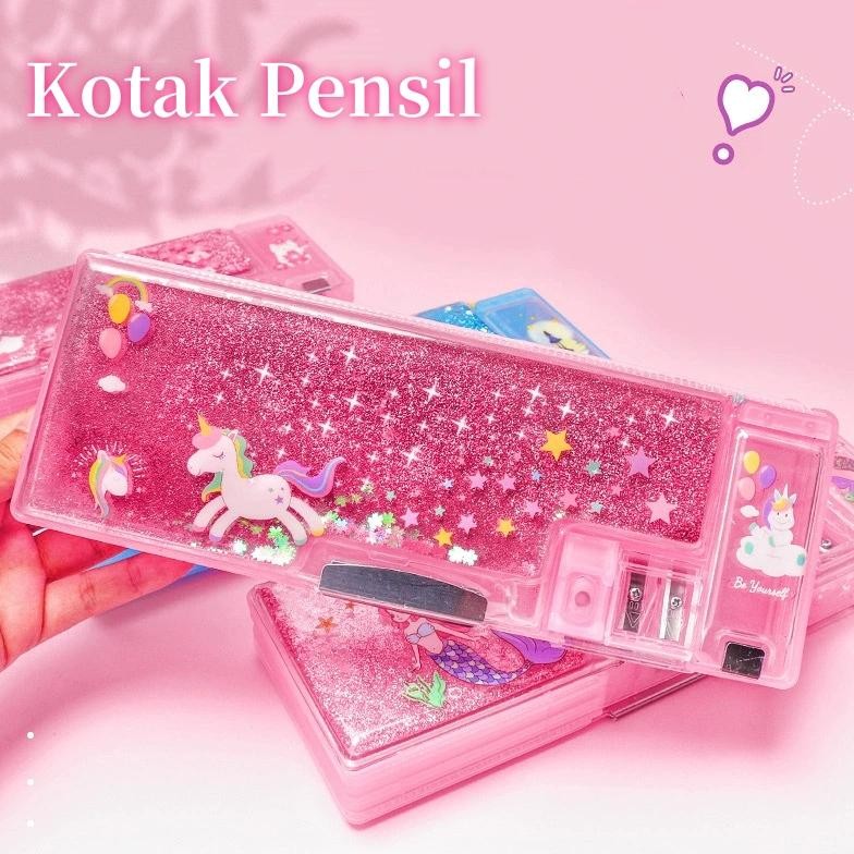 

Er-79 Kotak Pensil Pasir Dengan Kunci Sandi + Kotak Pensil Glitter 2 Sisi Multifungsi