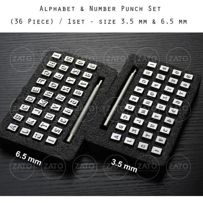 

baru alphabet & number punch set 36 pcs - leather tools - alat kulit