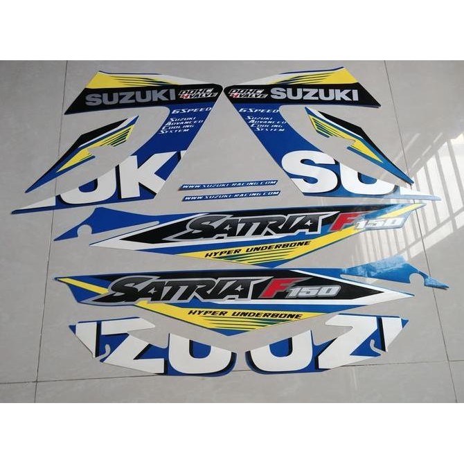 Stiker Bodi & Lis Body & Striping Satria Fu 2015 Biru Gp Se Original