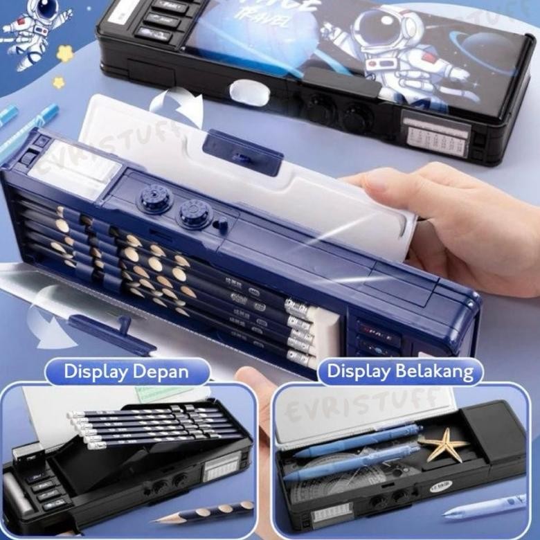 

Fj-44 Kotak Pensil Multifungsi Magnet Fitur Tombol Anak Sekolah Fj-44