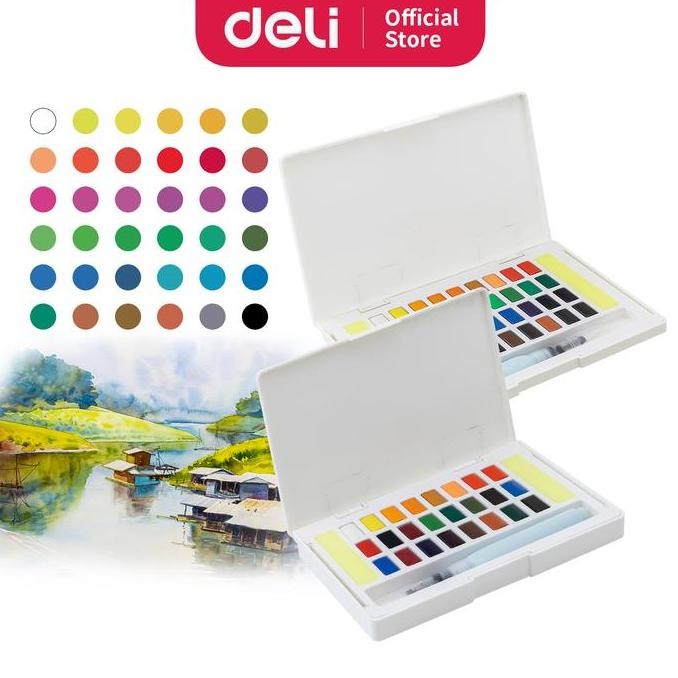 

Termurah Deli Watercolor Paint / Cat Air Padat 24/36 Warna Kemasan Kotak 73889