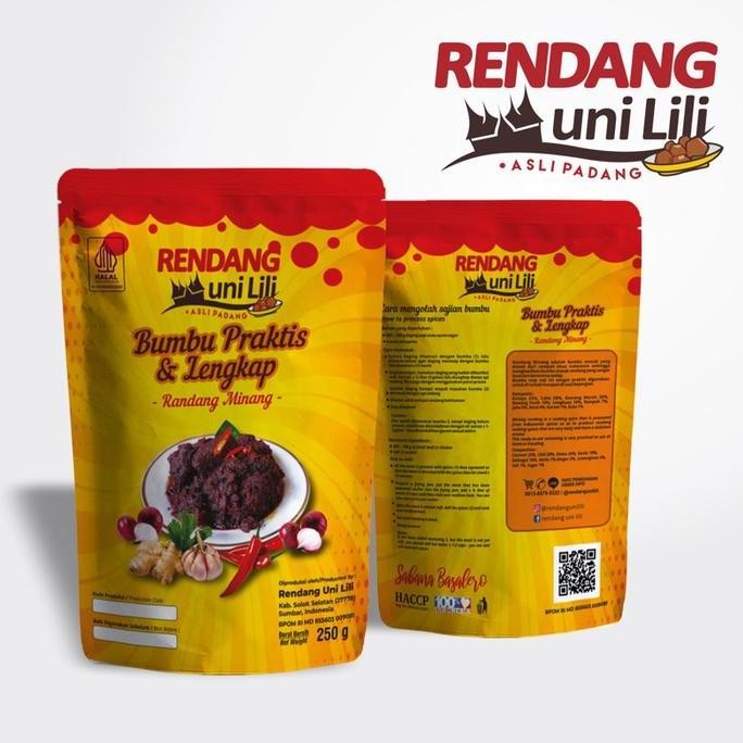 

Bumbu Rendang Instan TANPA TAMBAH SANTAN Kemasan 250gr By UNI LILI TU