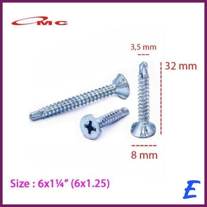 | OMO | SEKRUP GRC SDS #6X1.25'' SEKRUP SDS FH (+) GREET PUTIH SKRUP 3CM #6X1" / #6X1,25'' KALSIBOAR