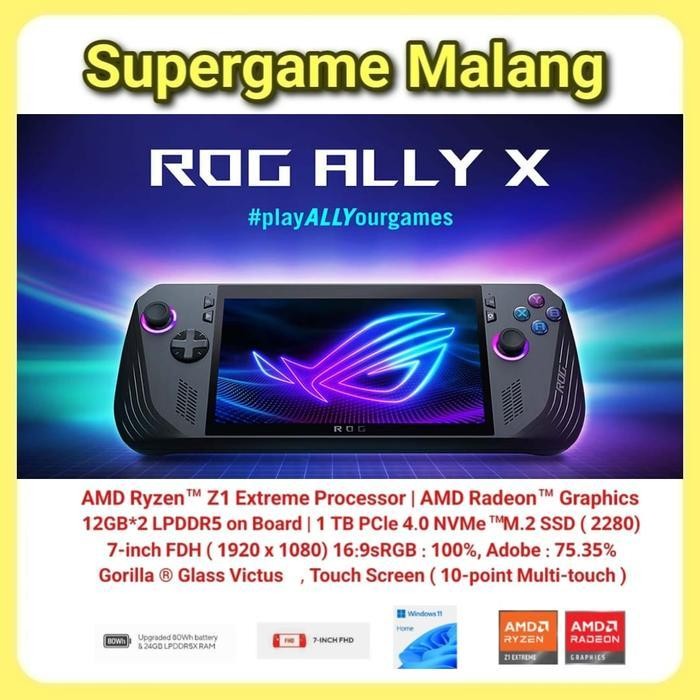 Rog Ally X Black 1 Tb Rog Ally Z1 Extreme Asus Gaming Amd 16Gb 512 Ssd Console Pc Gaming Original Da