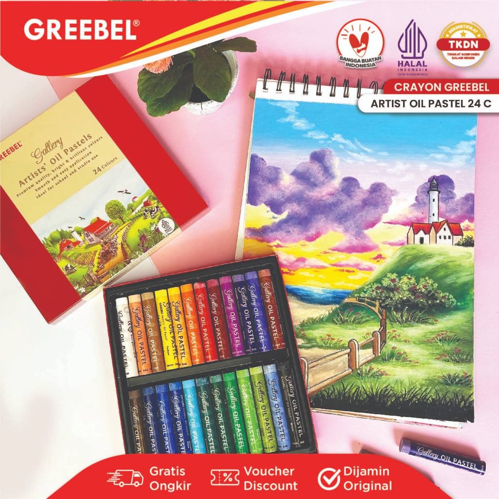 

GREEBEL CRAYON ARTIST 24 WARNA / KRAYON ARTIST OIL PASTEL 24 / CRAYON GREEBEL / RUMAH ALAT TULIS
