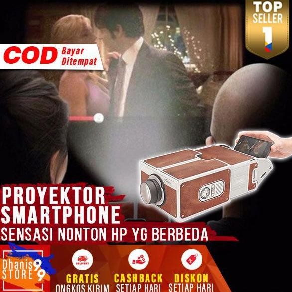 Proyektor Smartphone Portabel Cardboard 2.0 LCD Proyektor Mini Murah Carboard Handphone Proyektor HP