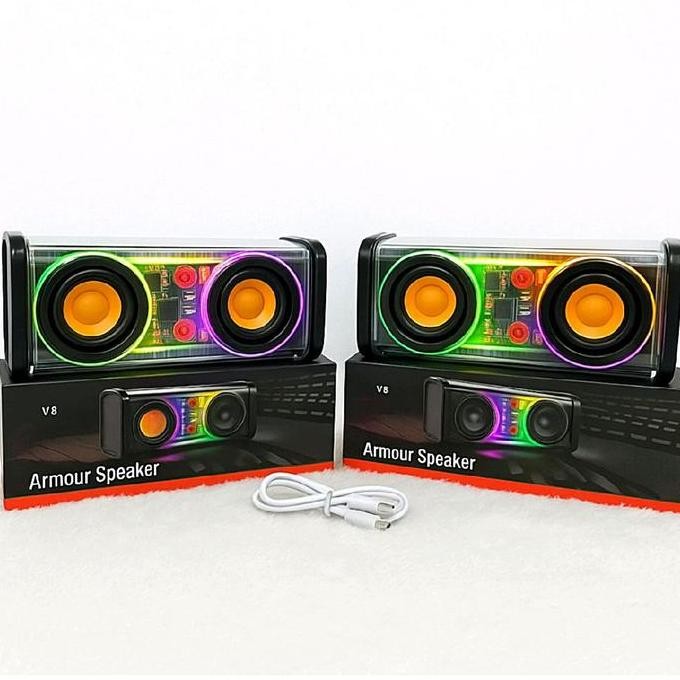 Speaker Bluetooth Full Bass Musik Box Bluetooth Speakers Lampu Led Wireless New Stok