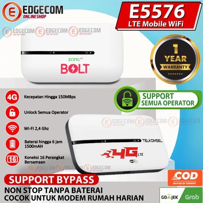 BEBAS ONGKIR - Mifi Modem Wifi E5576 4G LTE Unlock All Operator Support BYPASS