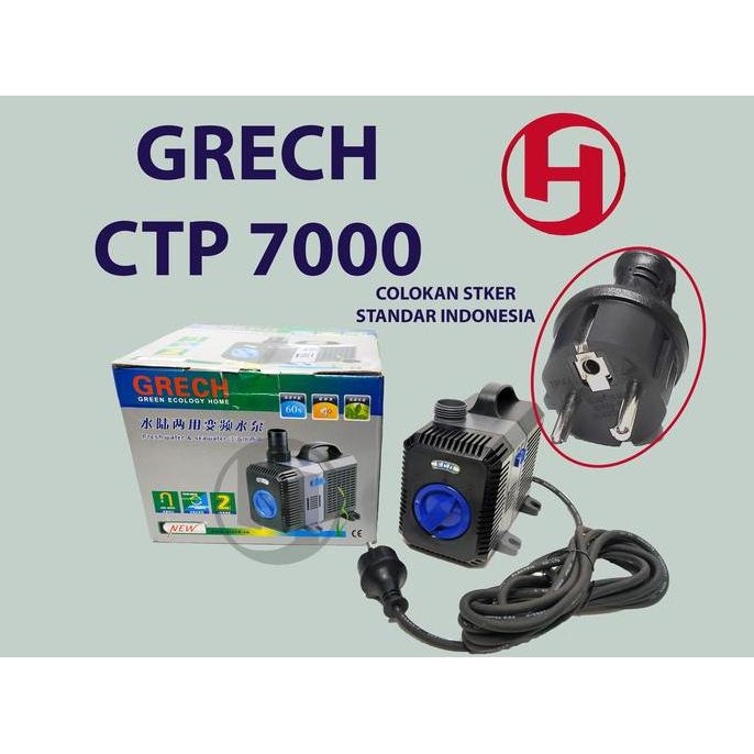 BEBAS ONGKIR - CTP 7000 SUNSUN GRECH 50 WATT POMPA CELUP KOLAM IKAN AQUARIUM CELUP