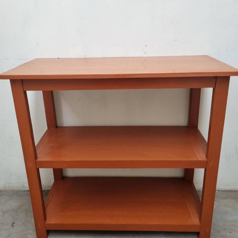 PANAGO MEJA DAPUR / MEJA ETALASE / RAK ETALASE POLOS KAYU NIMALIS 2 SUSUN ( 60 / 80 )