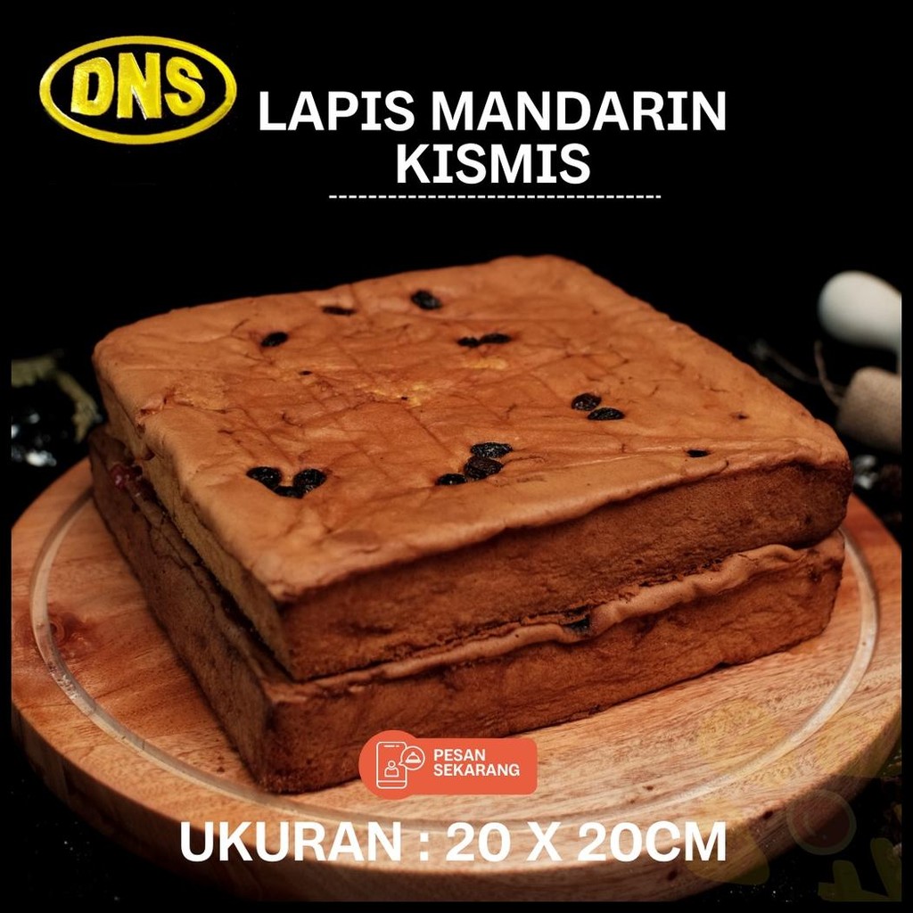 

KUE LAPIS MANDARIN PREMIUM KISMIS 20X20CM / HOMEMADE LAPIS MANDARIN ENAK