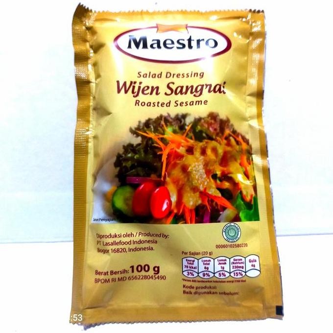 

Terlaris Maestro Salad Dressing Wijen Sangrai - Sachet 100Gram