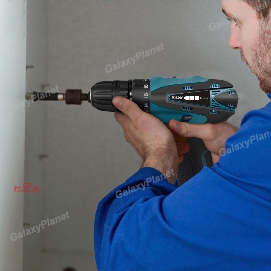 Mesin Bor Baterai Tangan/Cordless Drill Battery/Bor Cordless Power Drills Kit/98V Dengan 2 Baterai C