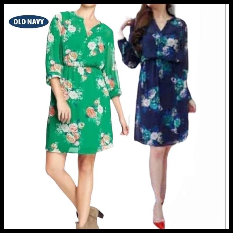 SALE DRESS MIDI LENGAN PANJANG MOTIF BUNGA  FASHION MUSLIM