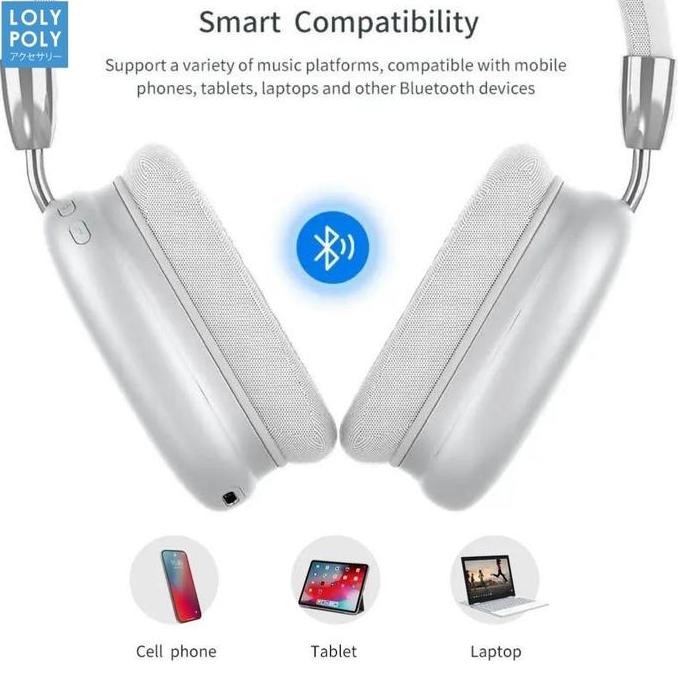 Lolypoly Headphone Wireless Bluetooth With Bass Quality Free Pouch New Stok