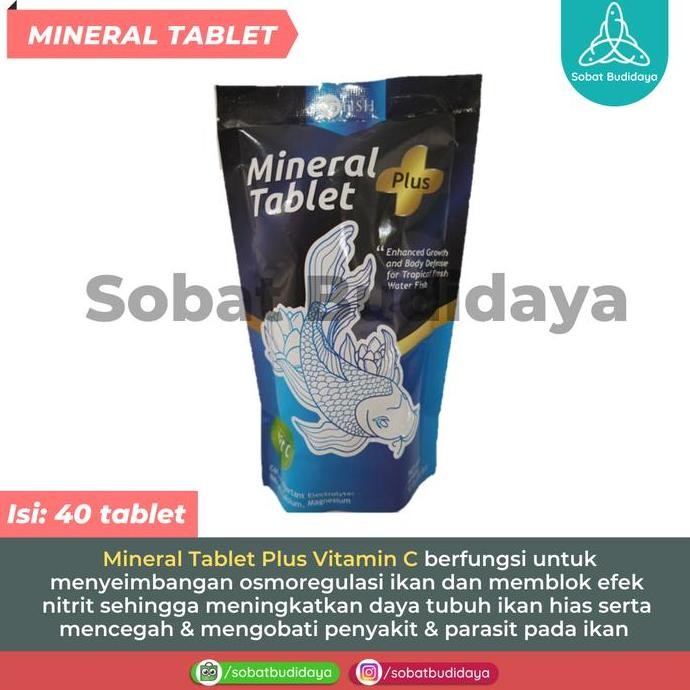 Terlaris Mineral Tablet Plus Vitamin C Sg Fish Isi 40 Tablet/ Garam & Obat Ikan