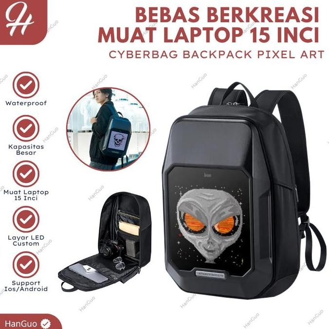 NEW DIVOOM CYBERBAG Pixel Art Waterproof | CYBER BAG DIVOOM Tas Ransel LED Smart Bag Pixel Art DIY W