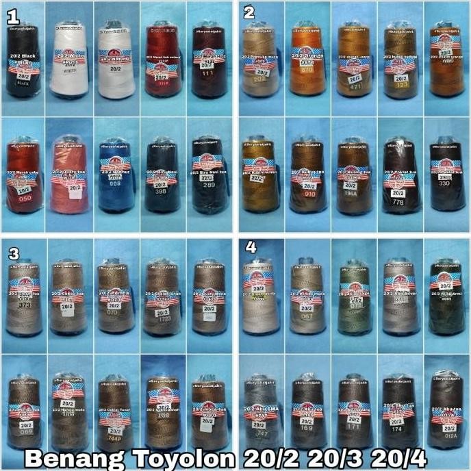 

TERBARU - B Benang Toyolon 20/2 +/-3000y (jahit bahan tebal (1pak@6cones)