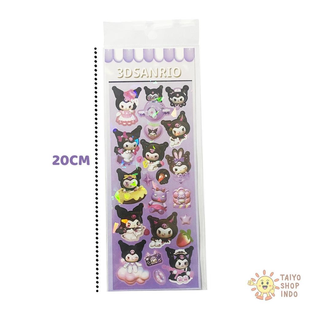 

[original] 3d sticker sanrio hologram 7.5x20cm karakter stiker panjang kuromi melody hiasan dekorasi [terlaris] [terbaik]