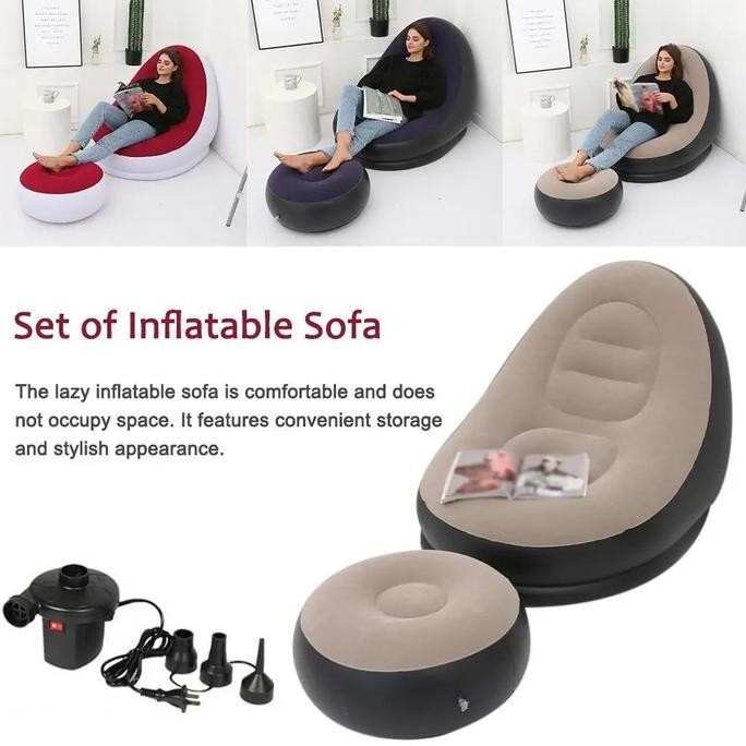 Sofa Angin Santai Portable/Sofa Angin Camping/Sofa Angin Santai+Sofa Angin Santai Dengan Sandaran Ka