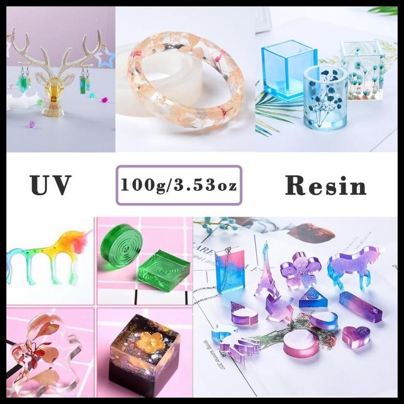 

25/50/100G RESIN UV BENING / RESIN UV HARD / LEM UV RESIN HARD / RESIN ULTRAVIOLET UNTUK CRAFT