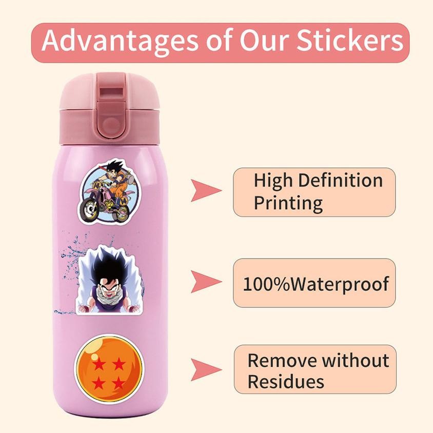 

Premium 50Pcs/Set Stiker Anime Jepang Dragon Ball / Stiker Kartun Dan Anime High Quality