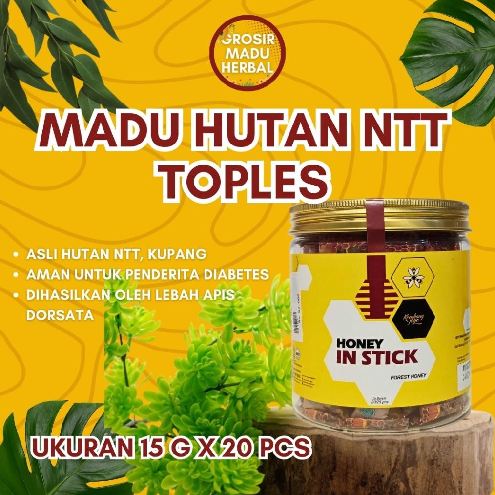 

MADU HUTAN NTT SACHET TOPLES KEMBANG JOYO 15 G X 20 PCS, MADU ASLI, MADU ALAMI, PURE HONEY AST nUg