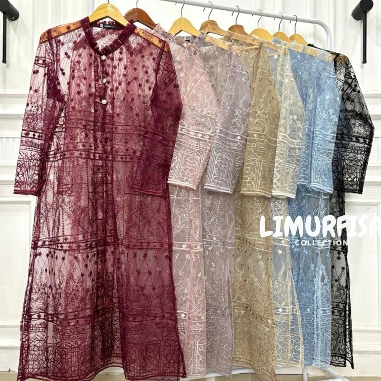 Khalisa Tile Sapto Etnik Outer Tille Brokat Lengan Panjang Kebaya Tunik atasan wanita outher brukat 