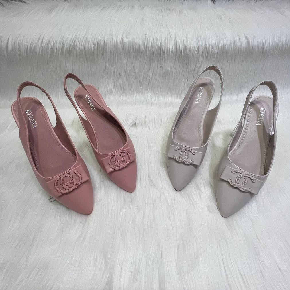 JoyFashion Sepatu Flat Shoes Kyrana Tali Aksen Pita Fashion SUPER EMPUK Bahan Pum TREND WANITA