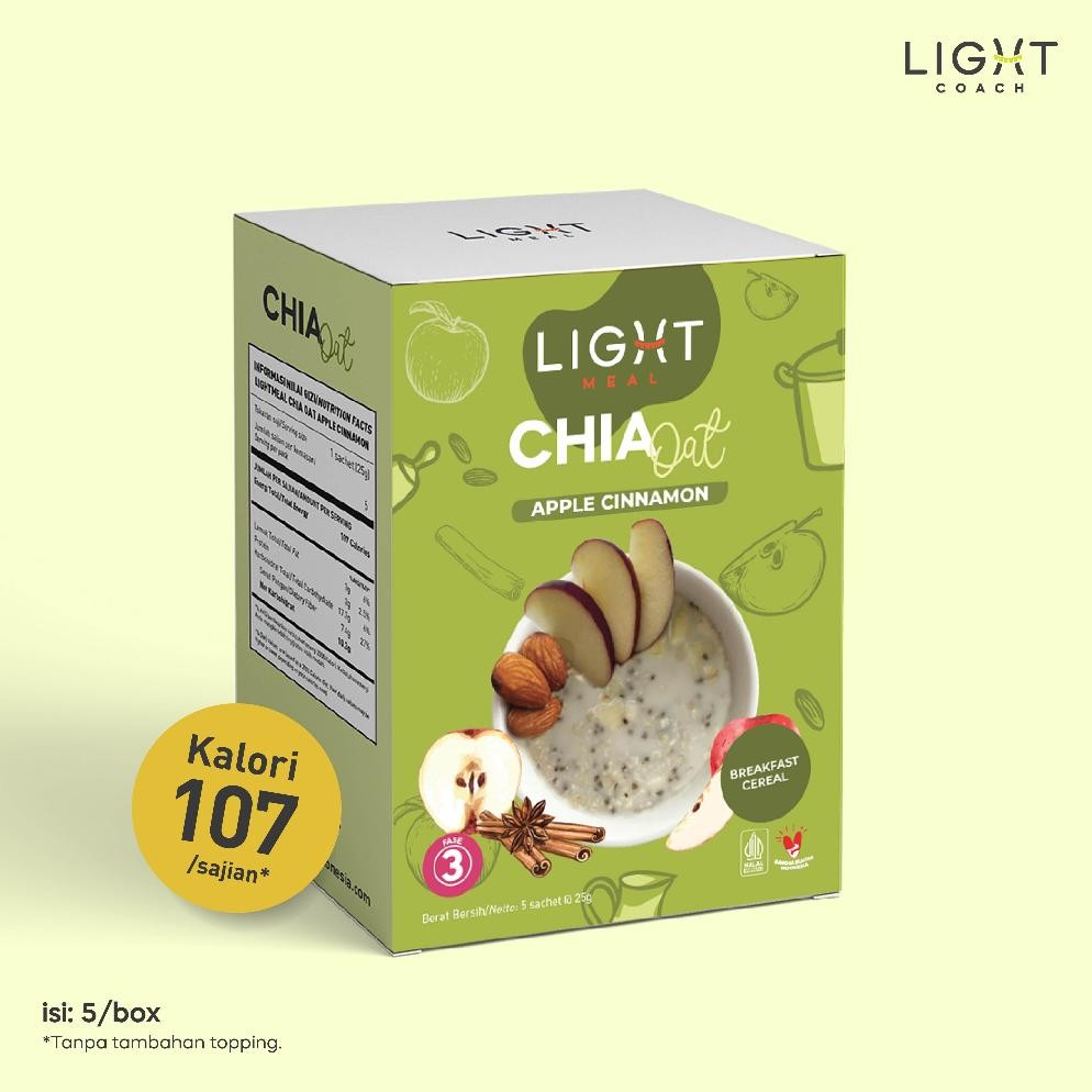

LIGHTCOACH - Chia Oat Apple Cinnamon | Oatmeal Diet | Instan | Dengan Buah Asli AST nUg