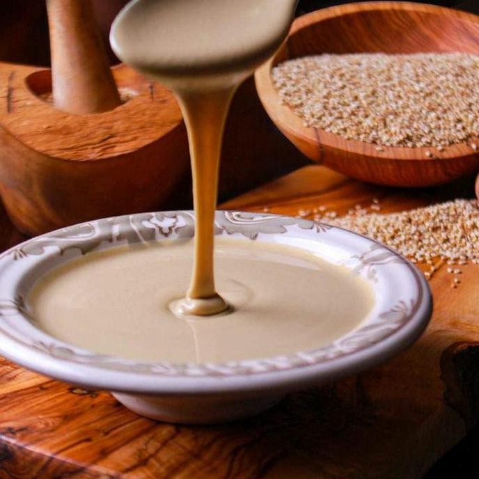 

Terlaris Pure Tahini Paste 500Gram / Pasta ( Saus ) Wijen Murni 500Gram