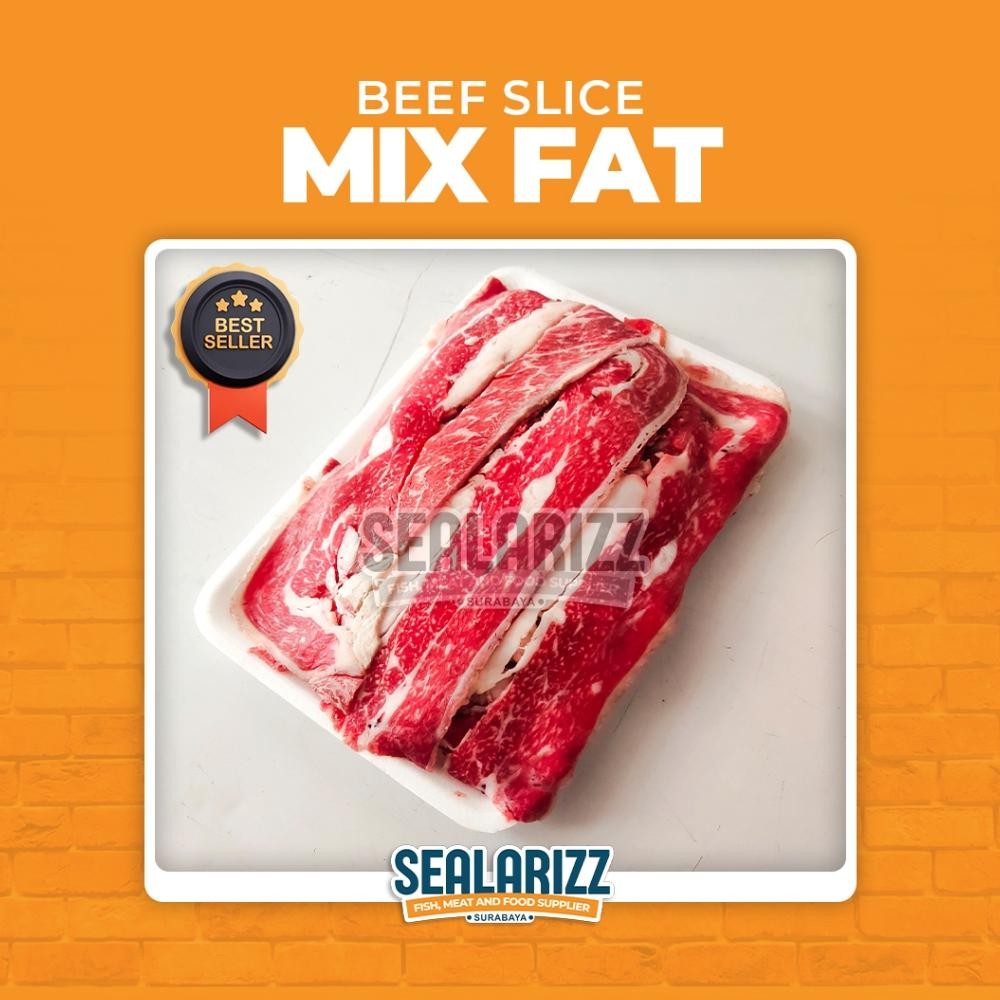 

Beef Slice Mix / Mix Slice Aus / Shortplate Mix / Shortplate Mix Fat / Daging Slice / Sukiyaki / BBQ / Daging Surabaya / Slice Wagyu AST nUg