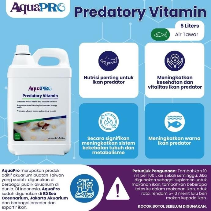 

Terlaris Aquapro Predatory Vitamin 5Liter/169Floz Vitamin Ikan Predator
