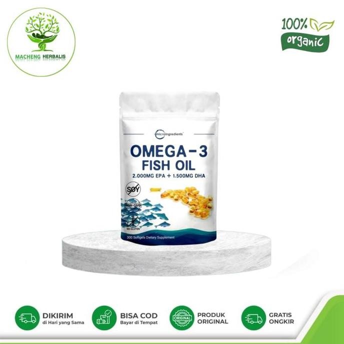 

Terlaris Microingredients Omega 3 Fish Oil Vitamin Minyak Ikan Isi 300 Softgels