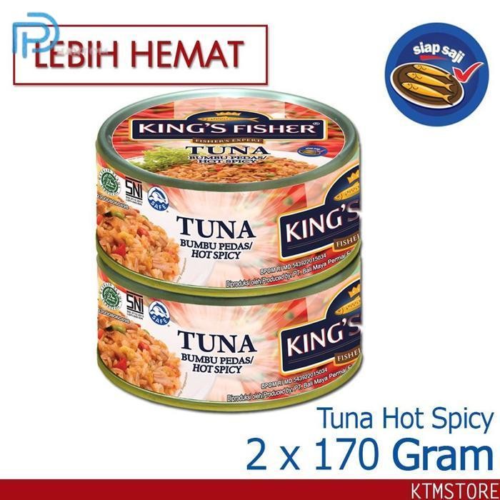 

BARU KTMSTORE PAKET 2 PCS KING'S FISHER TUNA CANNED HOT SPICY DAGING TUNA MAKANAN KALENG 170G