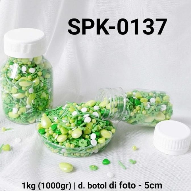

Open DS] SPK-0137 Sprinkles sprinkle sprinkel 1kg 1 kg kilo hati bunga hijau