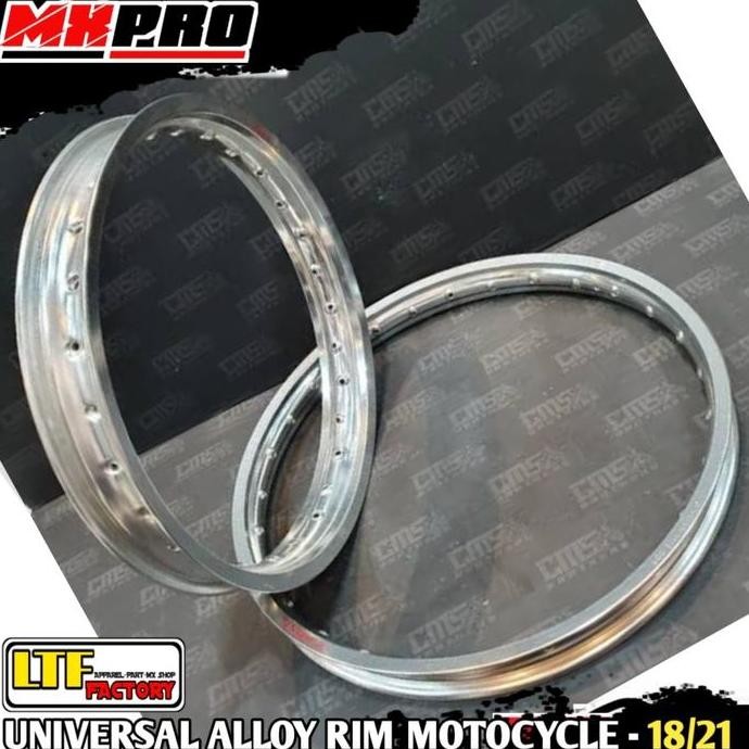 Produk Unggulan] MXPRO ALLOY RIM - VELG ALUMUNIUM TRAIL MOTOCROSS ORIGINAL - SILVER - 1.60-21 - 2.15