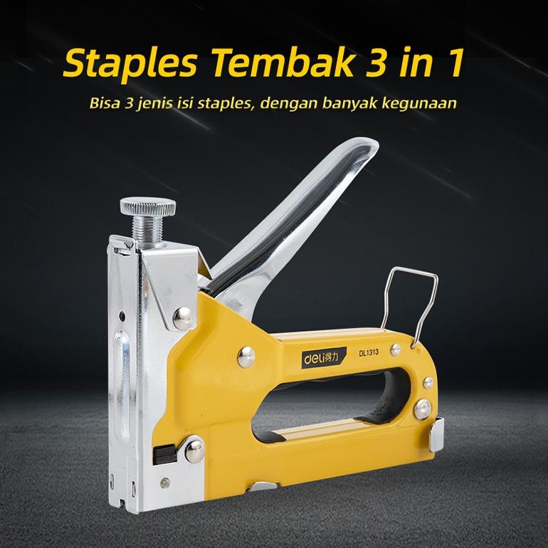 

ready deli staple gun/staples tembak 3 in 1 chromium molybdenum bisa 3 jenis staples edl1313 /alat perkakas {terbaru/terlaris/tergcor/kekinian}