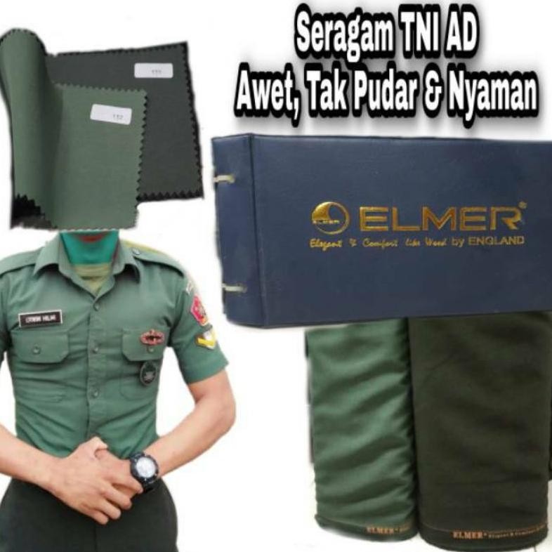 SY kain bahan pdh/pduTNI AD super woll elmer baju seragam dinas SNI