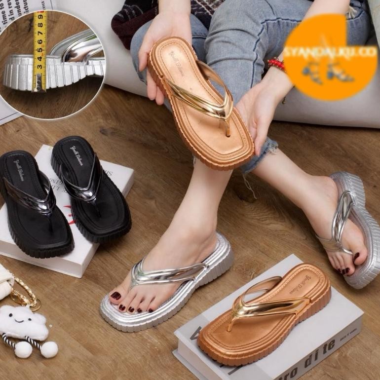 [Syandalku.co] Sandal Jepit Glossy Wanita Jelly Pum Import PVC 3328