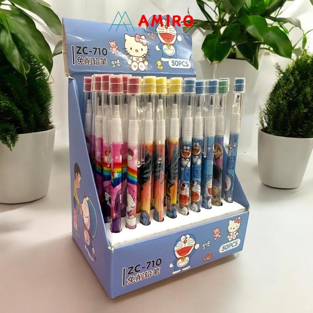 

RB (1xox=50pcs) pensil bensia isi ulang motif /pensil lantu susun cabut boneka harga per box