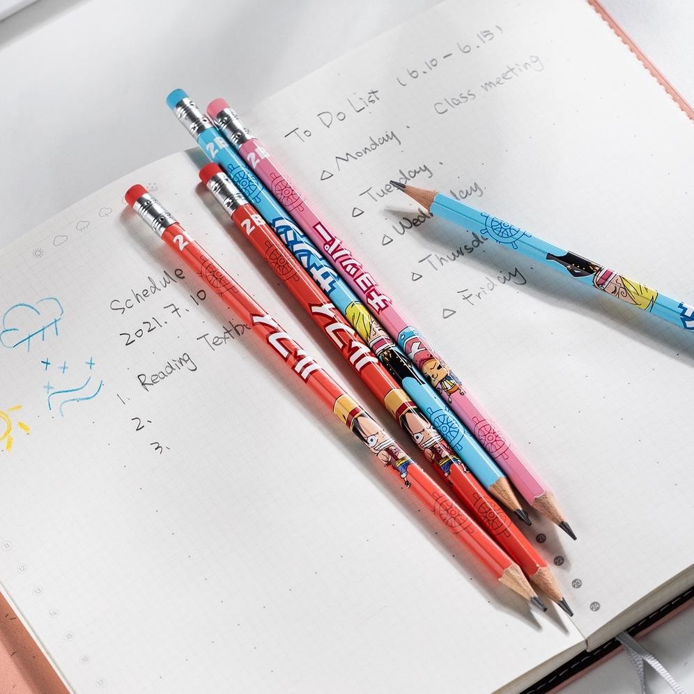 

RB Deli EC021-2B One Piece Graphit Pencil / Pensil Kayu Grafit 2B Lucu Kartun One Piece Free Penghapus 12 Pcs / Box