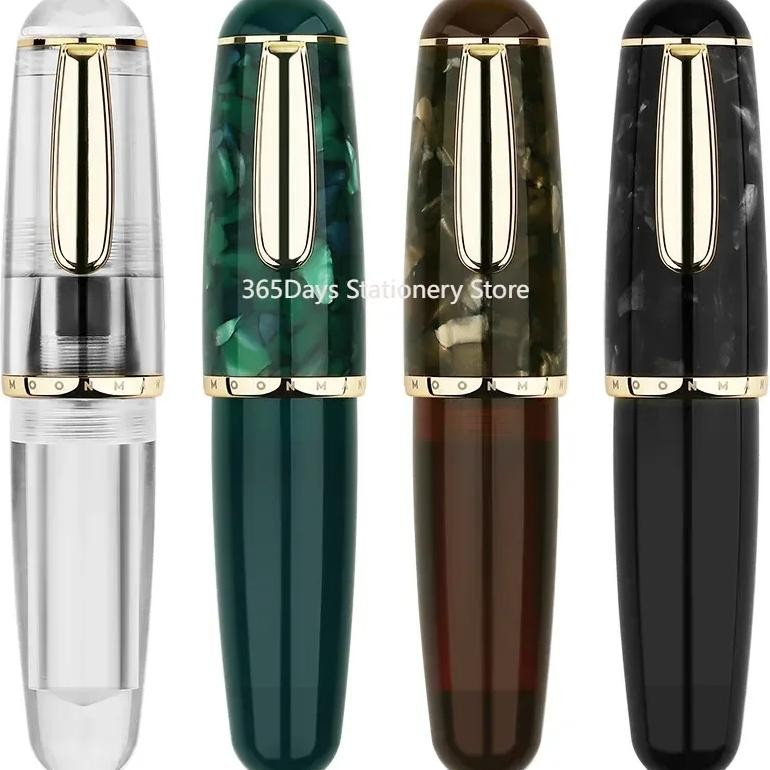 

Majohn Q1 Mini Wood/Acrylic Transparent Pocket-Size Eyedropper Fountain Pen Iridium Ef/F/M Nib Portable Ink Pen Writing Gift Set