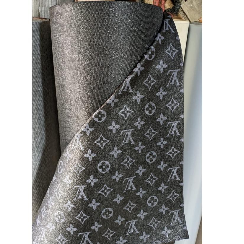 SY Bahan Sintetis Tas LV Hitam Dan Pink Lebar 1.4m Jual Per 1/2 Meter