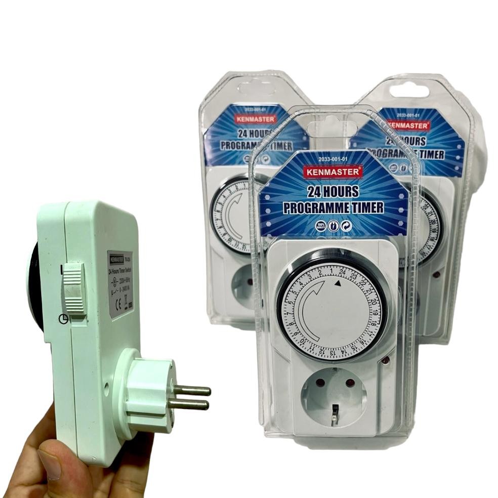 HJK Timer Analog Stop Kontak Timer Listrik Pengatur Waktu On Off Kenmaster 24 Jam