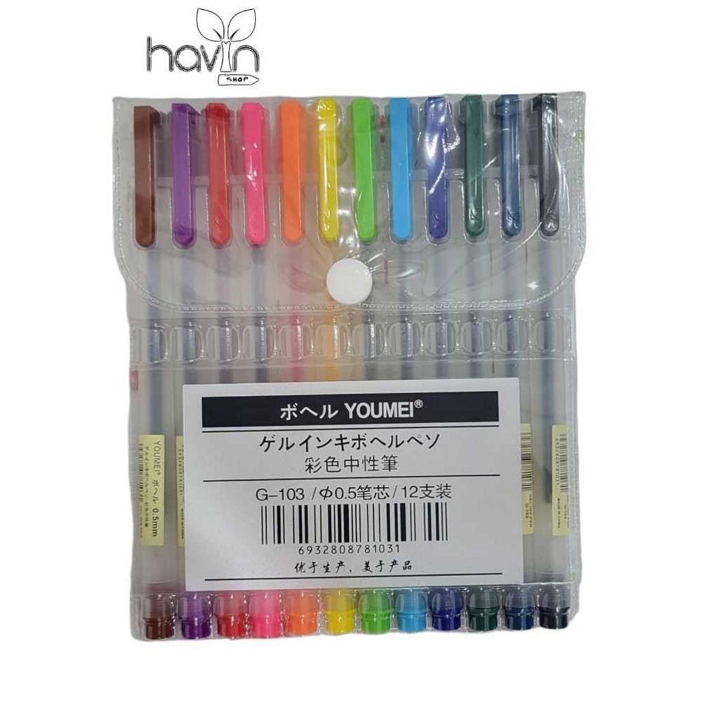 

''Terlaris" (12Pc) Pen Gel Warna Warni Youmei/Gel Pen Warna Warni Murah