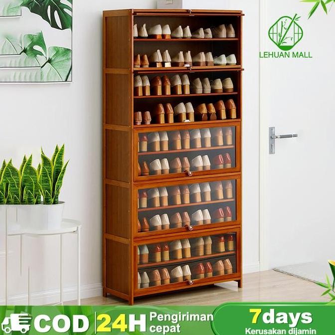 Lemari26 Sepatu 11 Lapis Lemari Sepatu Kayu Minimalis Anti Debu Lemari Susun Sepatu Penyimpanan Mult