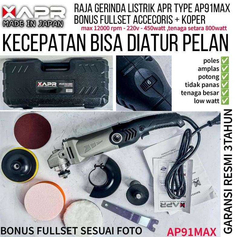 APR raja gerinda type AP91MAX variable speed fulset koper
