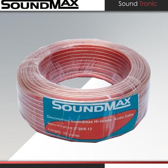 Kabel Speaker Soundmax 2X30 2X50 2X80  50Yard 40Meter Kabel Transparan 40 Meter New Stok